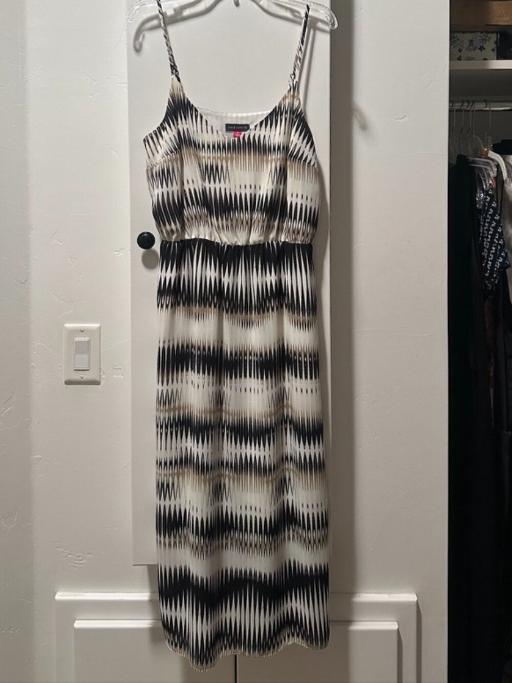 vince camuto sz S, cream black & tan summer dress